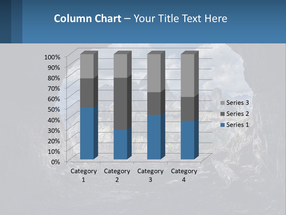 A View Of A Mountain Range Through A Cave PowerPoint Template