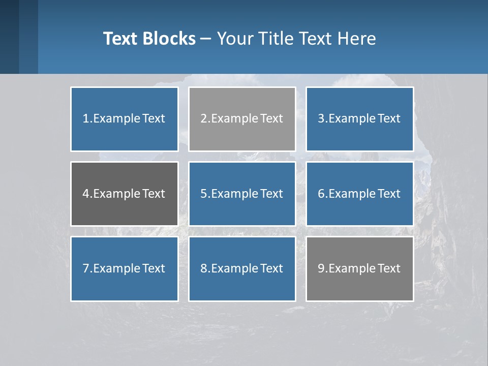 A View Of A Mountain Range Through A Cave PowerPoint Template