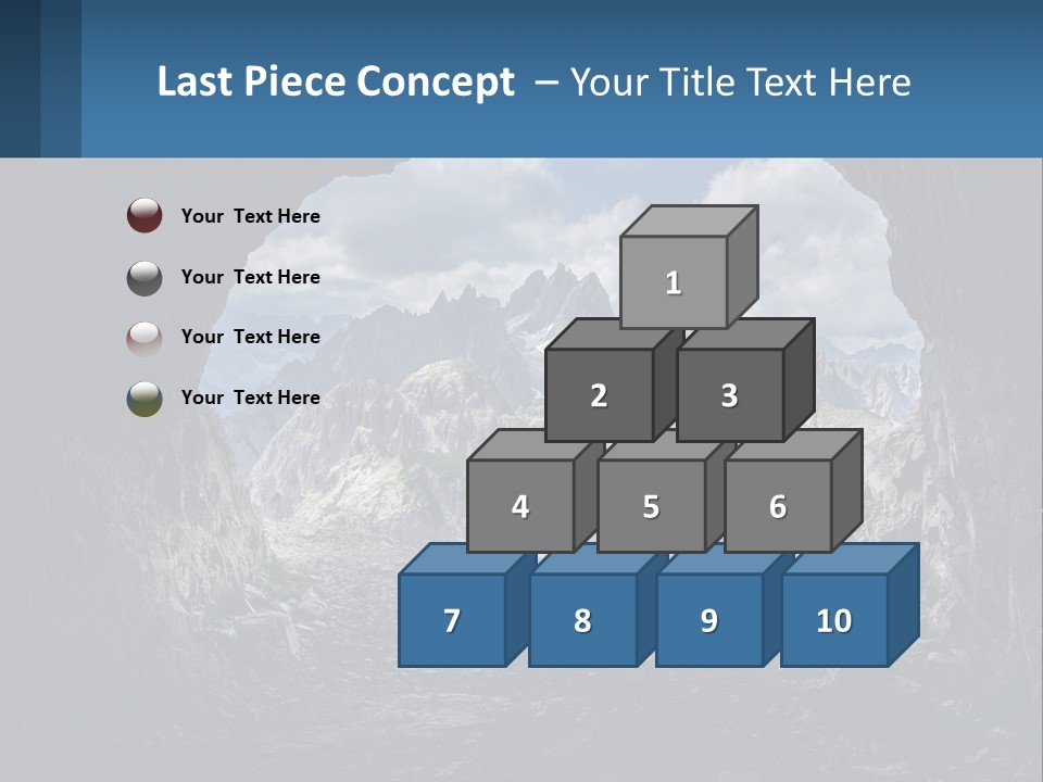 A View Of A Mountain Range Through A Cave PowerPoint Template
