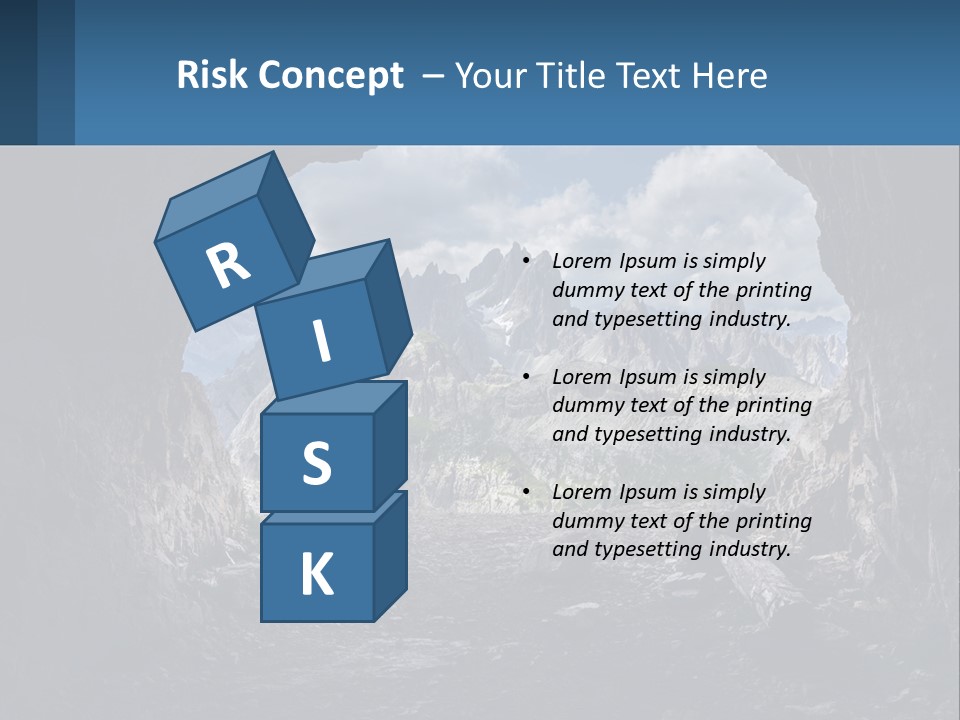 A View Of A Mountain Range Through A Cave PowerPoint Template