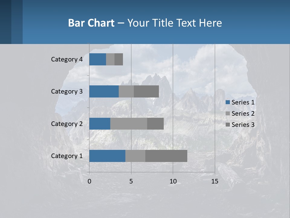 A View Of A Mountain Range Through A Cave PowerPoint Template