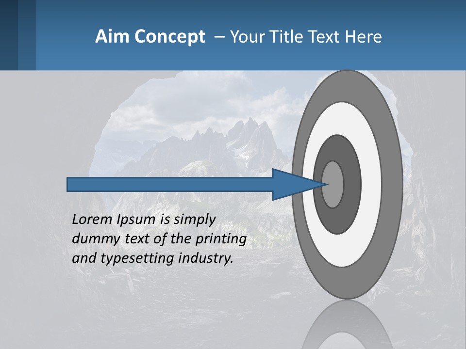 A View Of A Mountain Range Through A Cave PowerPoint Template
