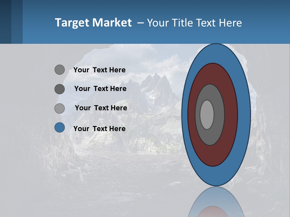 A View Of A Mountain Range Through A Cave PowerPoint Template