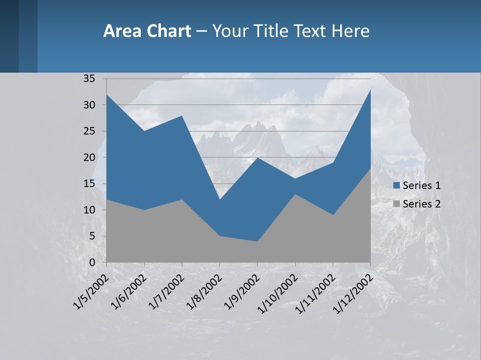 A View Of A Mountain Range Through A Cave PowerPoint Template