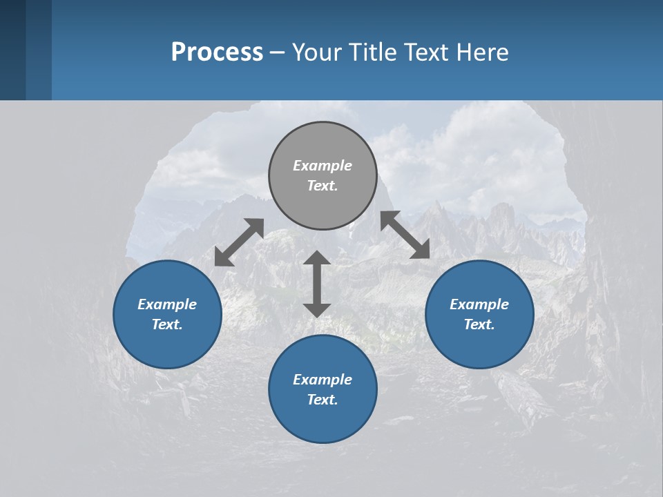 A View Of A Mountain Range Through A Cave PowerPoint Template