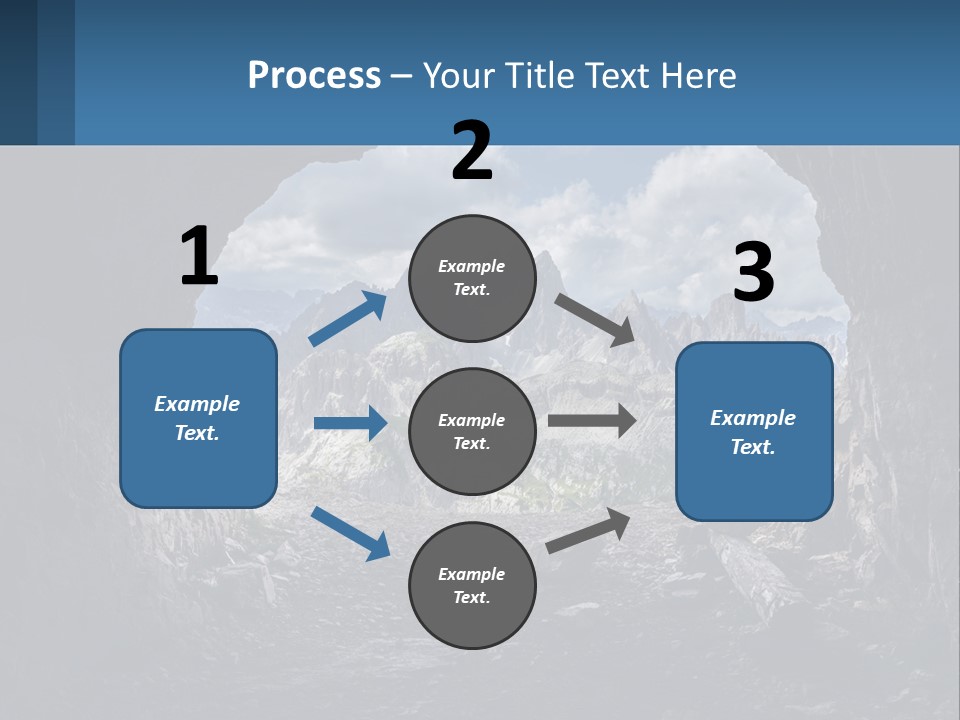 A View Of A Mountain Range Through A Cave PowerPoint Template