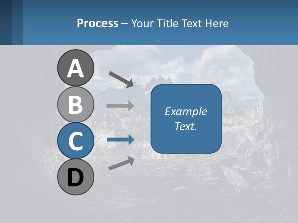 A View Of A Mountain Range Through A Cave PowerPoint Template
