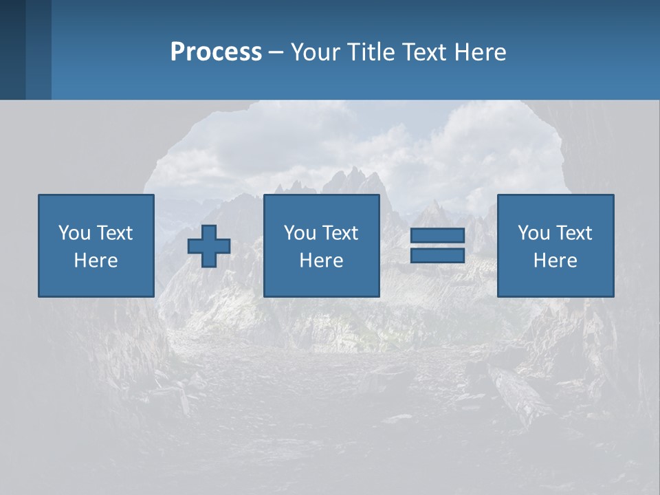 A View Of A Mountain Range Through A Cave PowerPoint Template