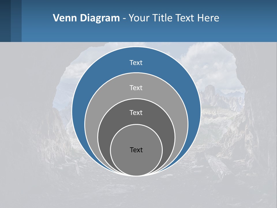 A View Of A Mountain Range Through A Cave PowerPoint Template