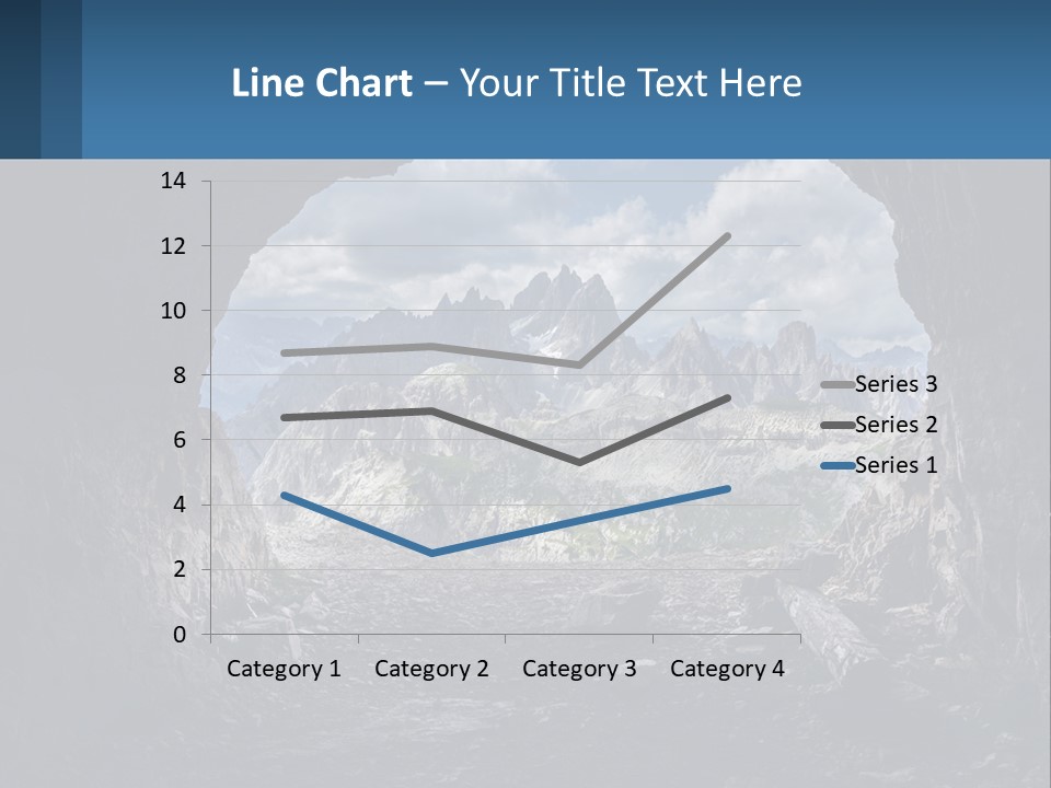 A View Of A Mountain Range Through A Cave PowerPoint Template