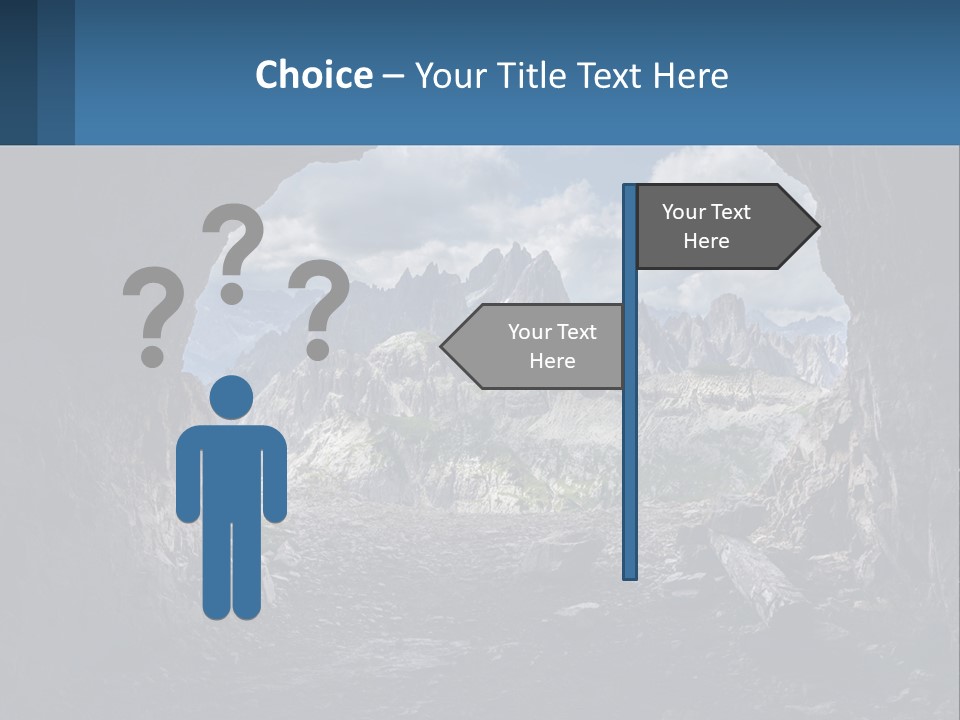 A View Of A Mountain Range Through A Cave PowerPoint Template