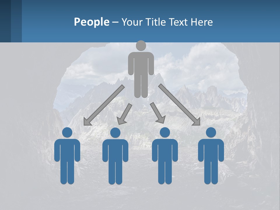 A View Of A Mountain Range Through A Cave PowerPoint Template