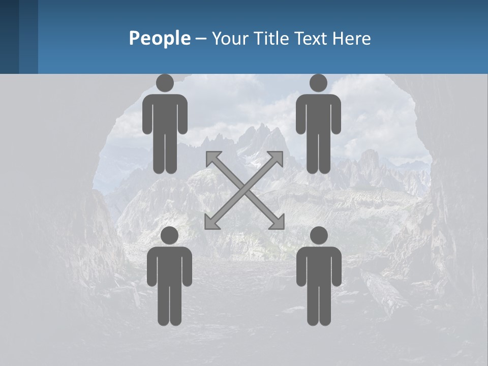 A View Of A Mountain Range Through A Cave PowerPoint Template