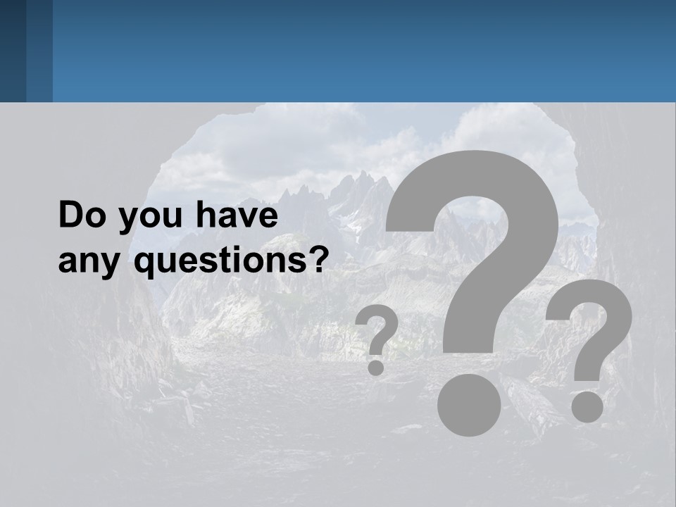 A View Of A Mountain Range Through A Cave PowerPoint Template