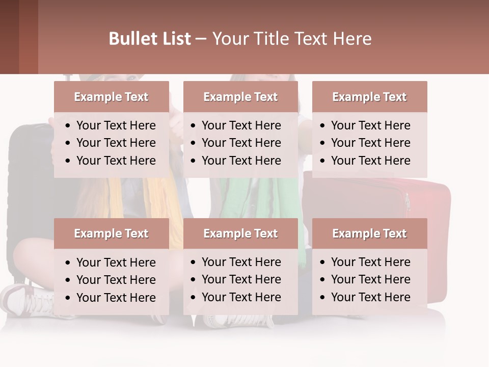 Two Women Sitting On The Ground With Luggage Giving Thumbs Up PowerPoint Template