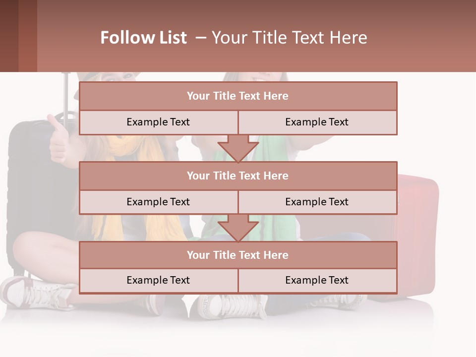 Two Women Sitting On The Ground With Luggage Giving Thumbs Up PowerPoint Template