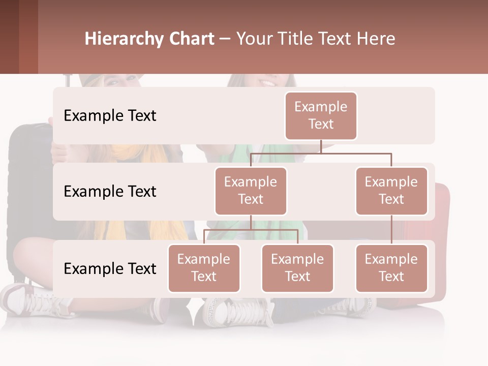 Two Women Sitting On The Ground With Luggage Giving Thumbs Up PowerPoint Template
