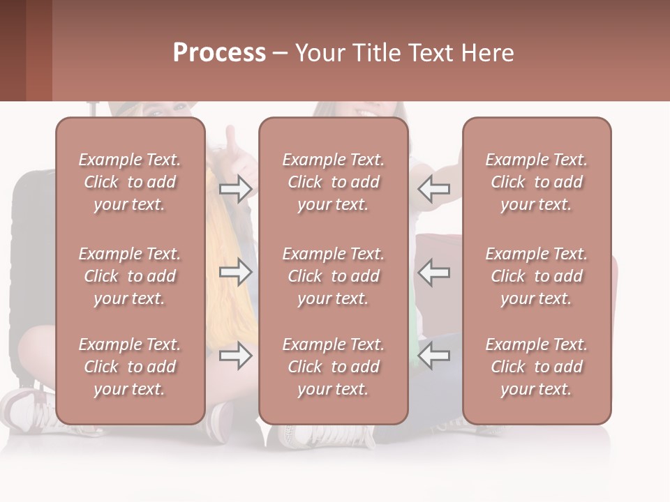 Two Women Sitting On The Ground With Luggage Giving Thumbs Up PowerPoint Template