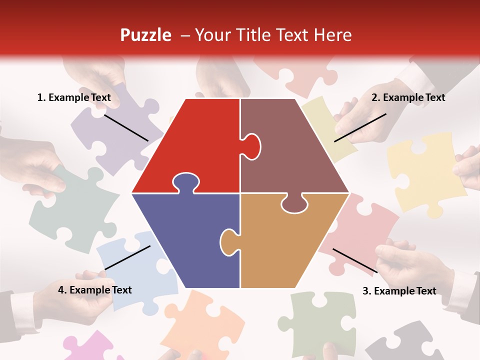 A Group Of People Holding Pieces Of A Puzzle PowerPoint Template