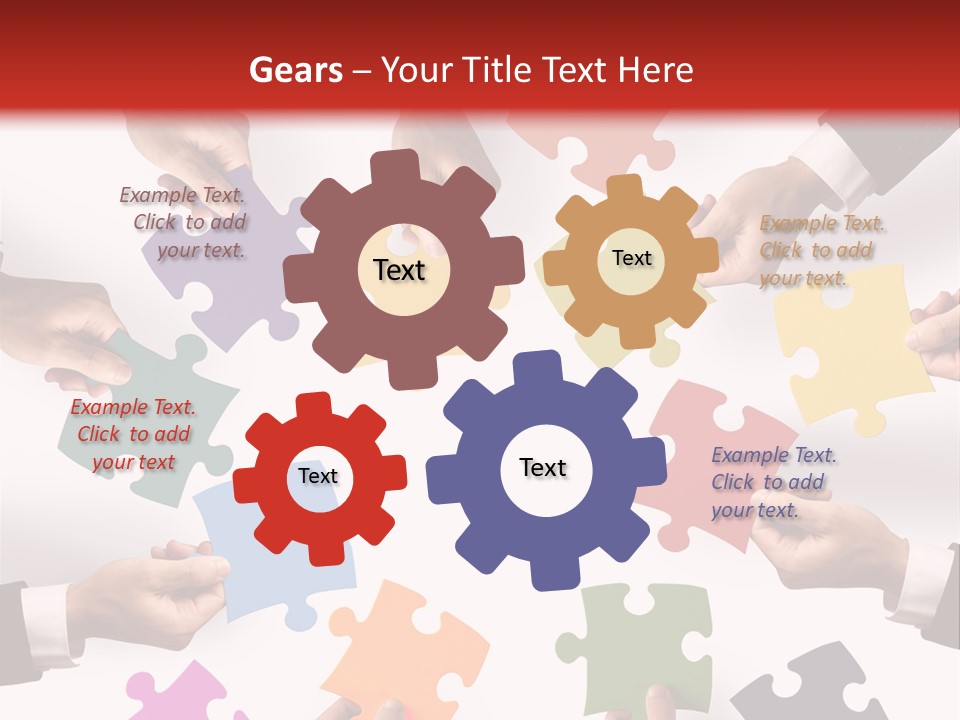 A Group Of People Holding Pieces Of A Puzzle PowerPoint Template