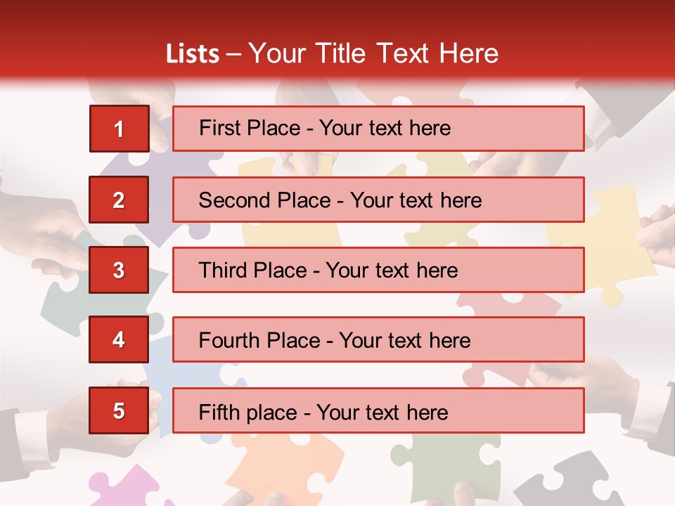 A Group Of People Holding Pieces Of A Puzzle PowerPoint Template