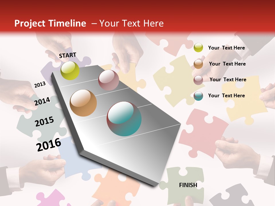 A Group Of People Holding Pieces Of A Puzzle PowerPoint Template