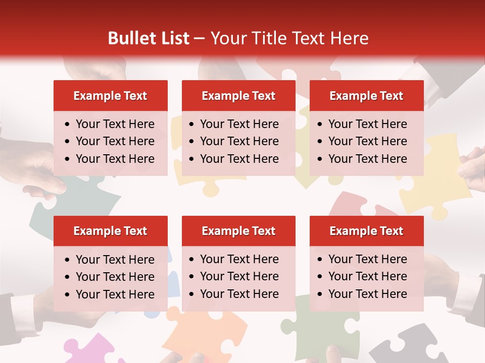A Group Of People Holding Pieces Of A Puzzle PowerPoint Template