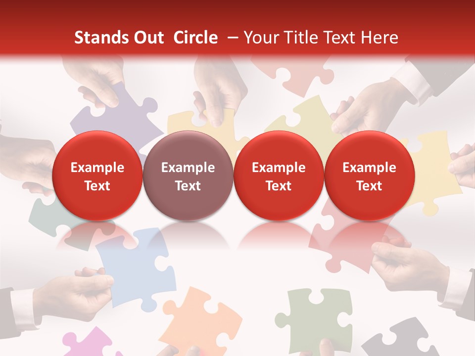 A Group Of People Holding Pieces Of A Puzzle PowerPoint Template