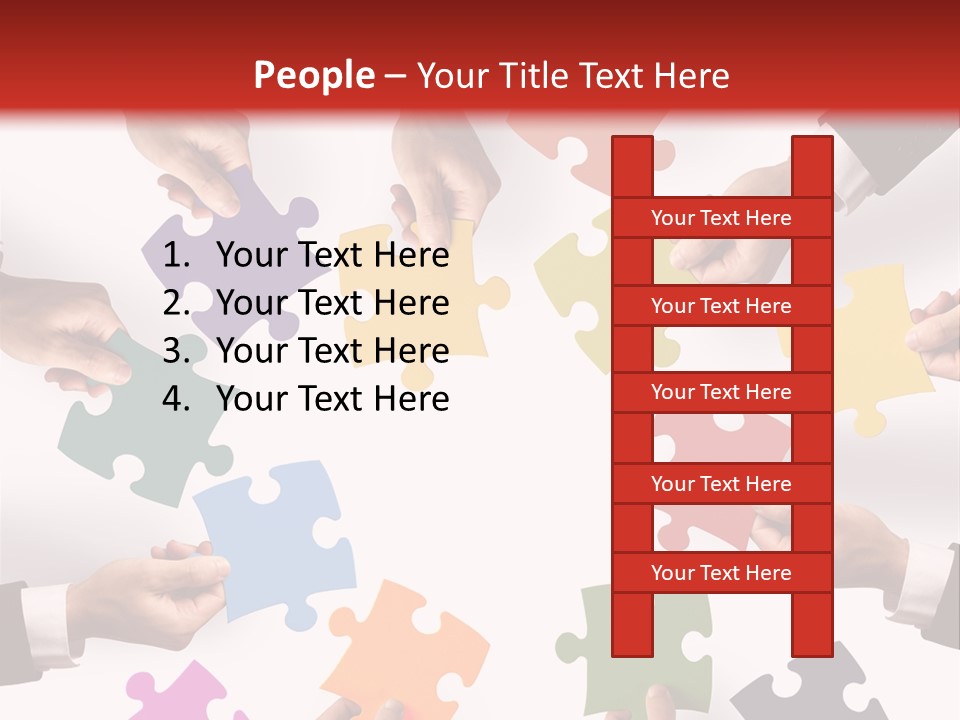 A Group Of People Holding Pieces Of A Puzzle PowerPoint Template