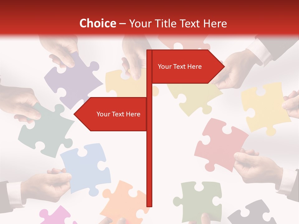 A Group Of People Holding Pieces Of A Puzzle PowerPoint Template