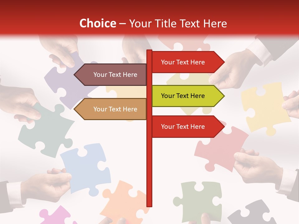 A Group Of People Holding Pieces Of A Puzzle PowerPoint Template