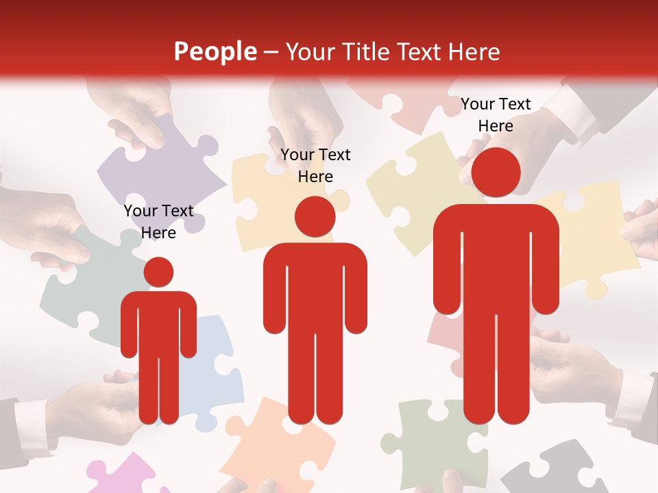 A Group Of People Holding Pieces Of A Puzzle PowerPoint Template