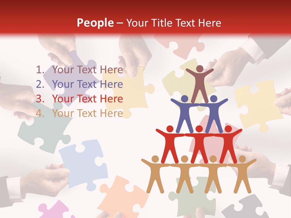A Group Of People Holding Pieces Of A Puzzle PowerPoint Template