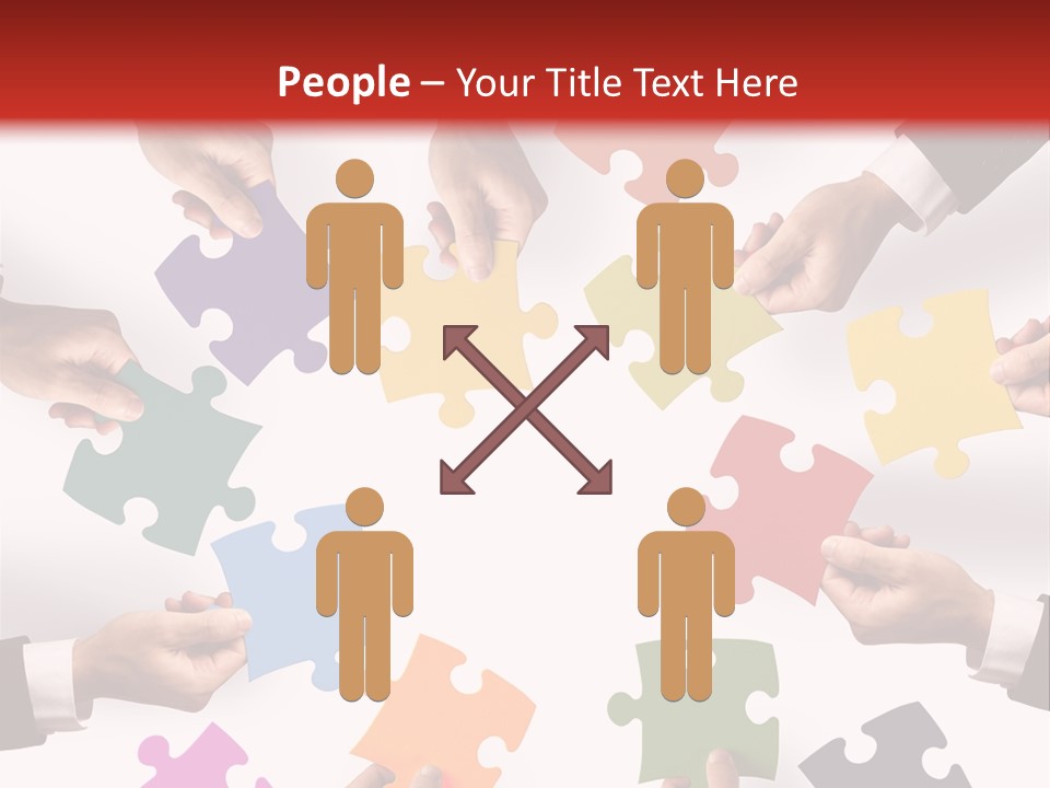 A Group Of People Holding Pieces Of A Puzzle PowerPoint Template