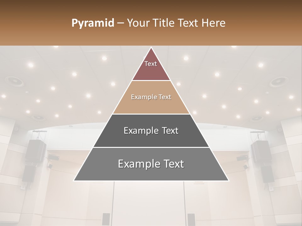 A Large Auditorium With Speakers And Lights On The Ceiling PowerPoint Template