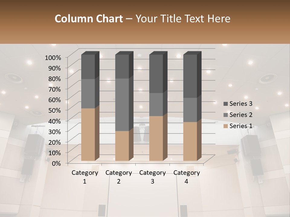 A Large Auditorium With Speakers And Lights On The Ceiling PowerPoint Template