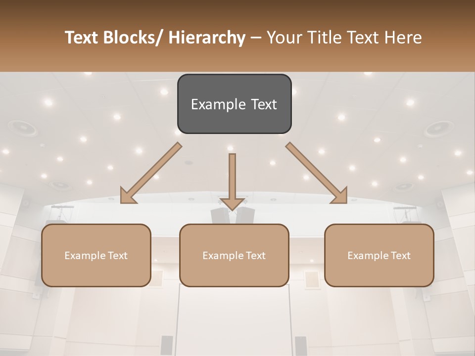 A Large Auditorium With Speakers And Lights On The Ceiling PowerPoint Template