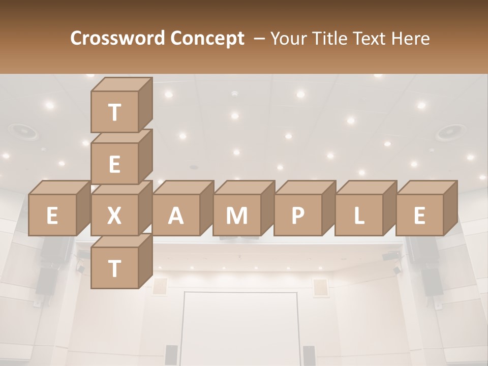 A Large Auditorium With Speakers And Lights On The Ceiling PowerPoint Template