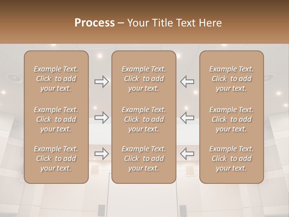 A Large Auditorium With Speakers And Lights On The Ceiling PowerPoint Template