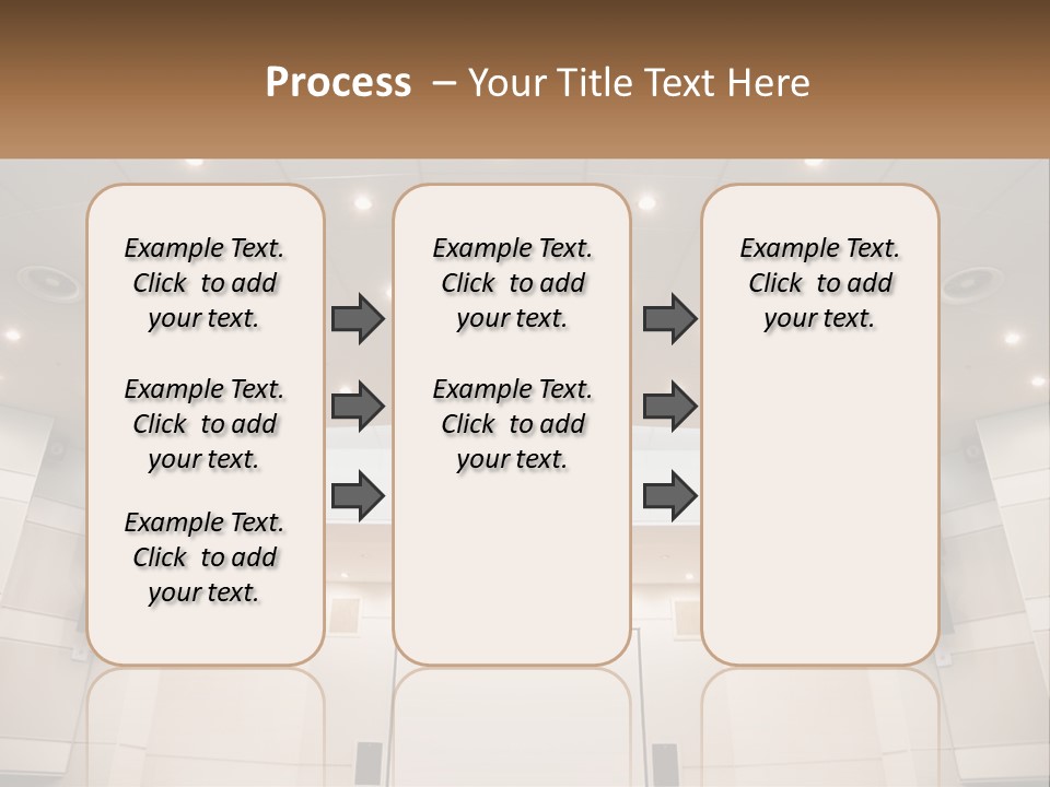 A Large Auditorium With Speakers And Lights On The Ceiling PowerPoint Template