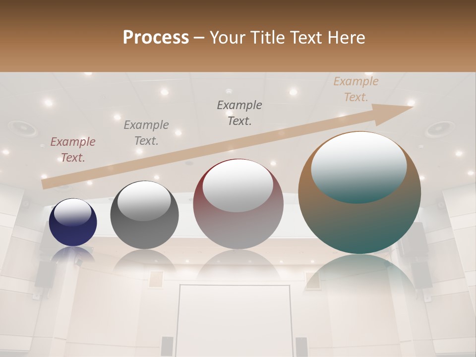 A Large Auditorium With Speakers And Lights On The Ceiling PowerPoint Template