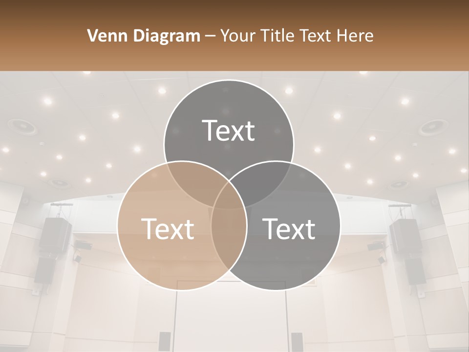 A Large Auditorium With Speakers And Lights On The Ceiling PowerPoint Template