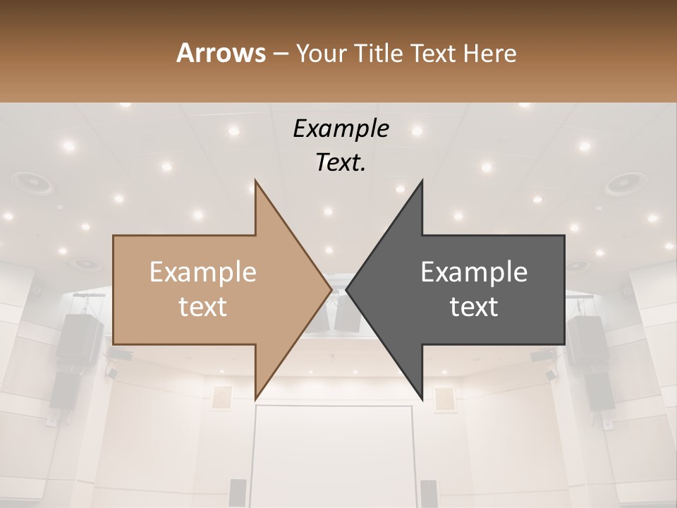 A Large Auditorium With Speakers And Lights On The Ceiling PowerPoint Template