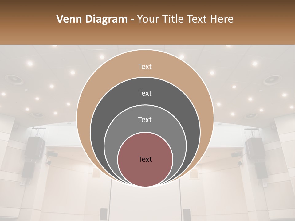 A Large Auditorium With Speakers And Lights On The Ceiling PowerPoint Template