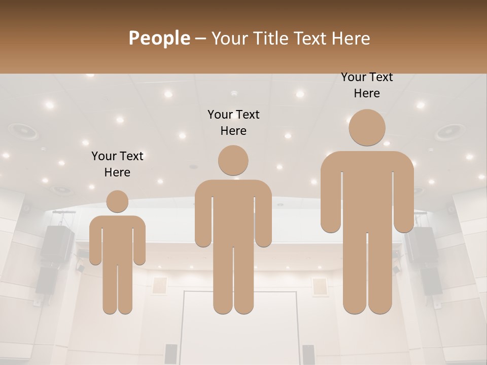 A Large Auditorium With Speakers And Lights On The Ceiling PowerPoint Template