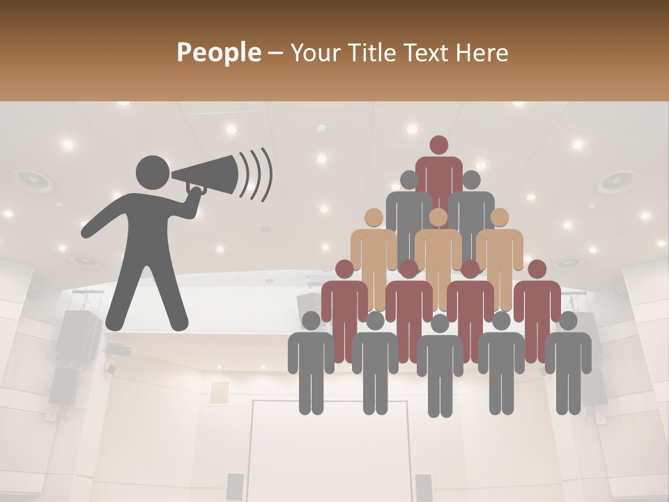 A Large Auditorium With Speakers And Lights On The Ceiling PowerPoint Template