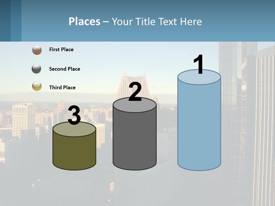 A City Skyline With Skyscrapers In The Background PowerPoint Template