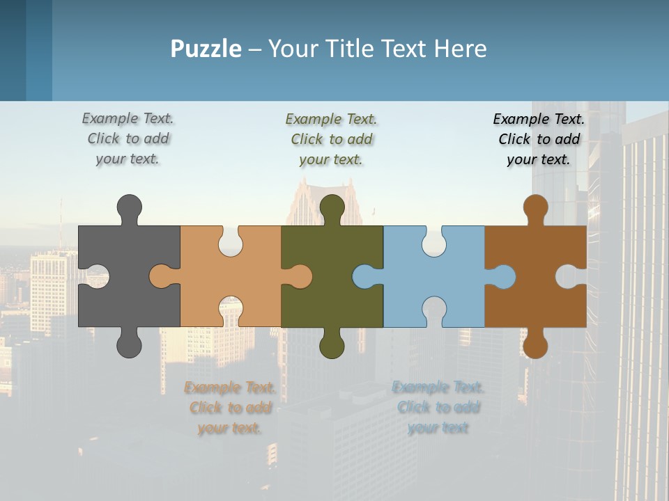 A City Skyline With Skyscrapers In The Background PowerPoint Template