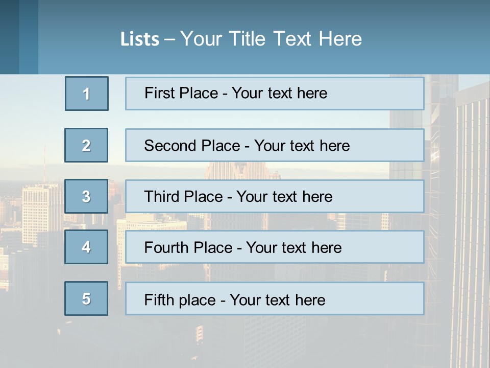A City Skyline With Skyscrapers In The Background PowerPoint Template