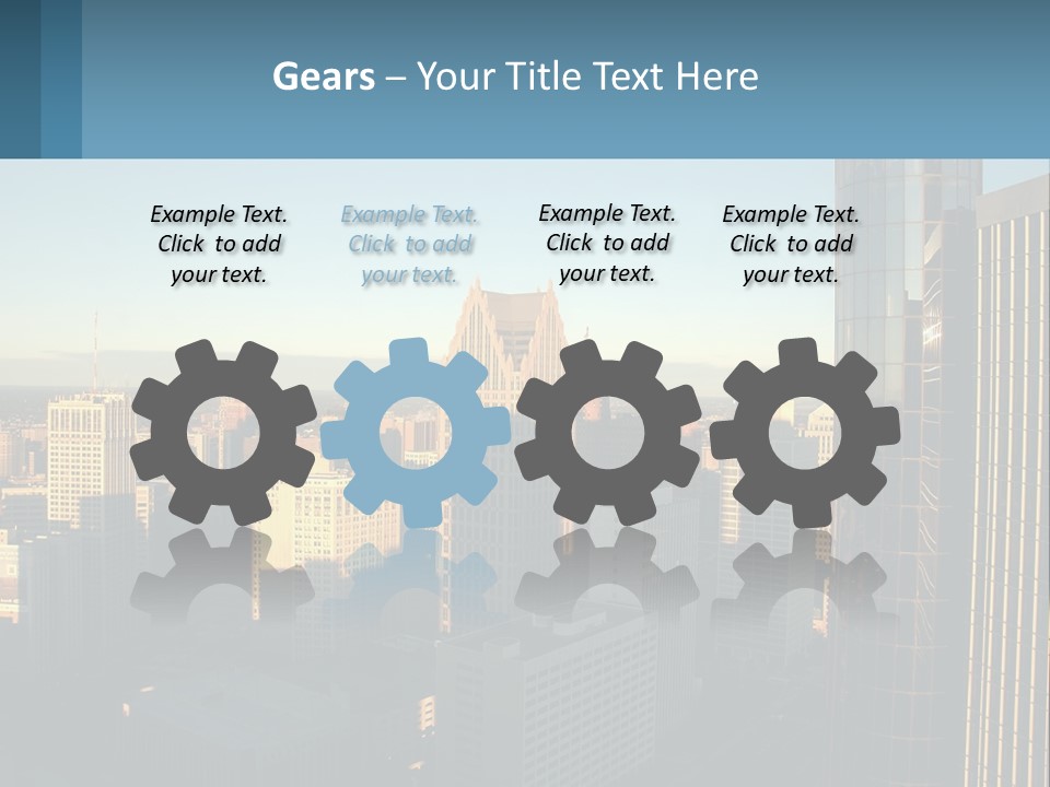 A City Skyline With Skyscrapers In The Background PowerPoint Template